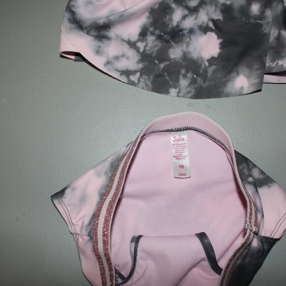 Pink & Grey 2 Pcs Justice Bikini Swimsuit Size 10 - Picture 4 of 11